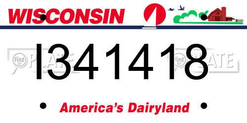 I341418 Wisconsin License Plate