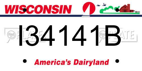 I34141B Wisconsin License Plate