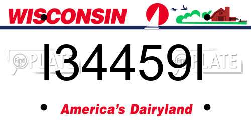 I34459I Wisconsin License Plate