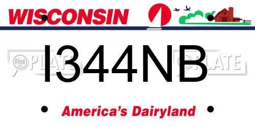 I344NB Wisconsin License Plate