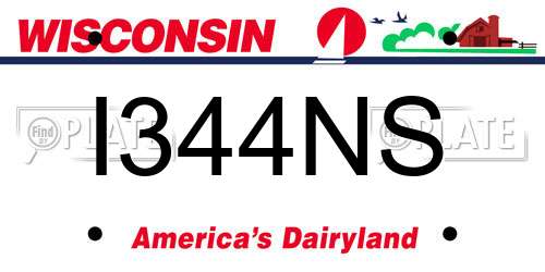 I344NS Wisconsin License Plate