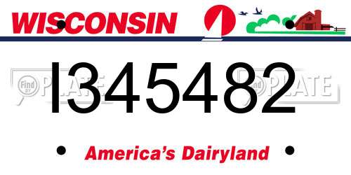 I345482 Wisconsin License Plate