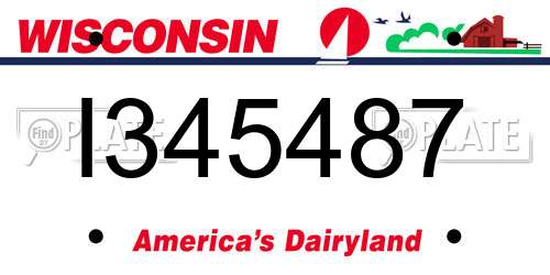 I345487 Wisconsin License Plate