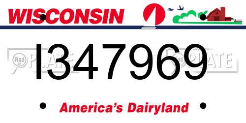 I347969 Wisconsin License Plate