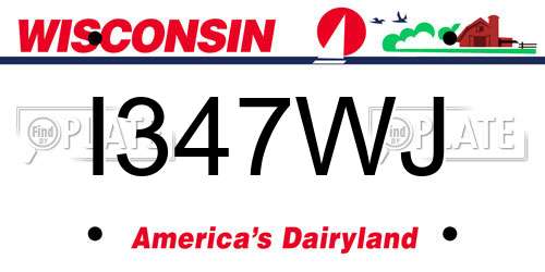 I347WJ Wisconsin License Plate