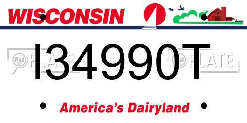 I34990T Wisconsin License Plate