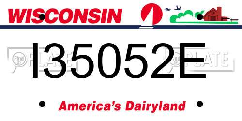 I35052E Wisconsin License Plate