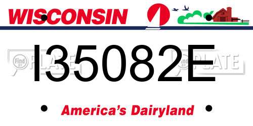 I35082E Wisconsin License Plate