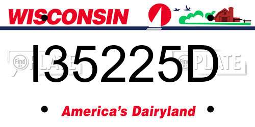 I35225D Wisconsin License Plate