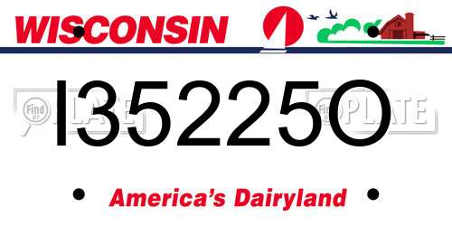 I35225O Wisconsin License Plate