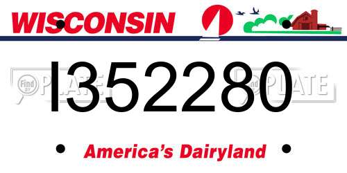 I352280 Wisconsin License Plate