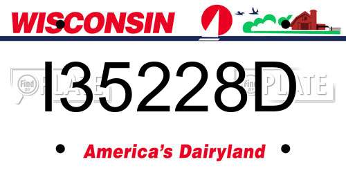 I35228D Wisconsin License Plate