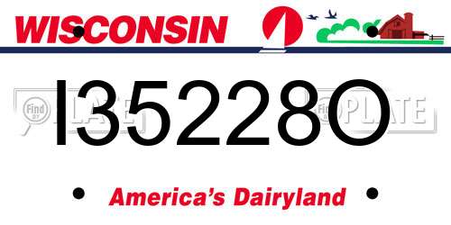I35228O Wisconsin License Plate