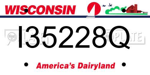 I35228Q Wisconsin License Plate