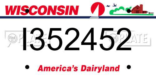 I352452 Wisconsin License Plate
