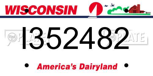 I352482 Wisconsin License Plate