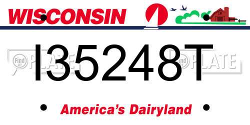I35248T Wisconsin License Plate