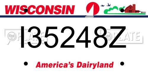 I35248Z Wisconsin License Plate