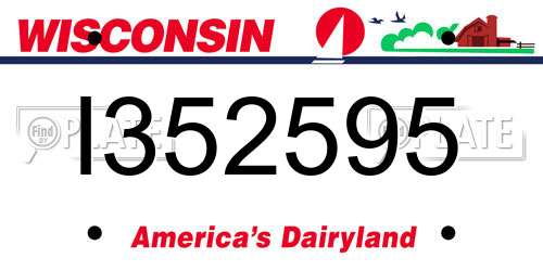 I352595 Wisconsin License Plate
