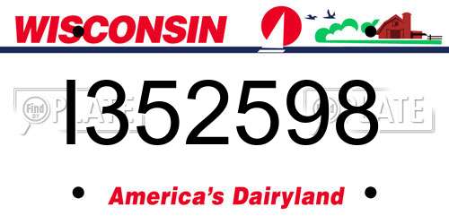 I352598 Wisconsin License Plate