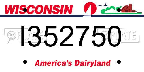 I352750 Wisconsin License Plate