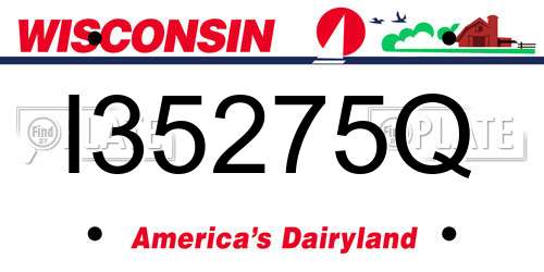 I35275Q Wisconsin License Plate