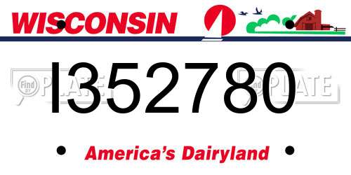 I352780 Wisconsin License Plate