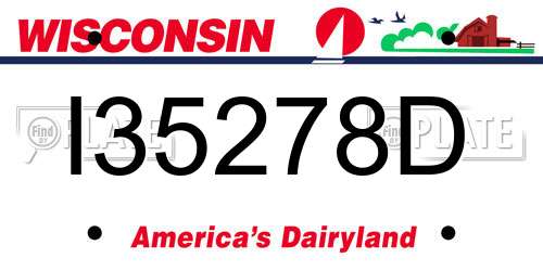 I35278D Wisconsin License Plate