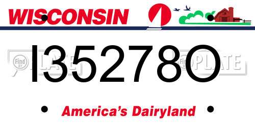 I35278O Wisconsin License Plate
