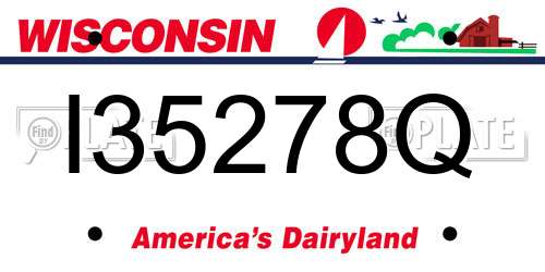 I35278Q Wisconsin License Plate