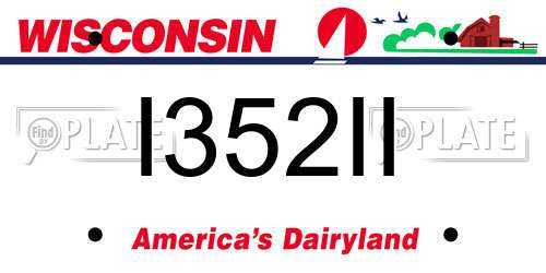 I352II Wisconsin License Plate