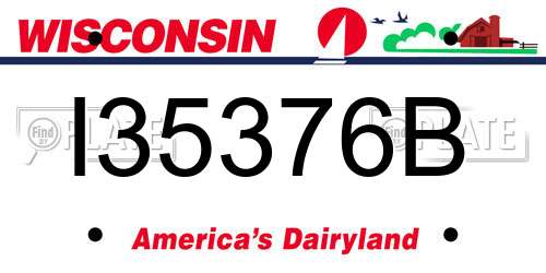 I35376B Wisconsin License Plate