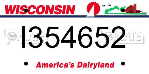 I354652 Wisconsin License Plate