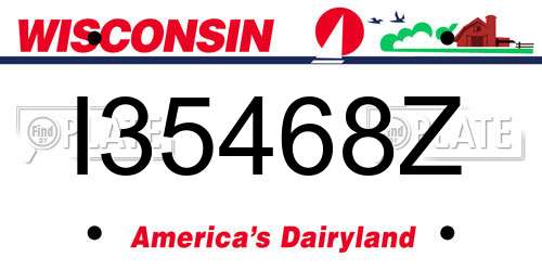 I35468Z Wisconsin License Plate