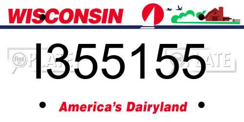 I355155 Wisconsin License Plate