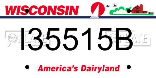 I35515B Wisconsin License Plate