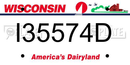 I35574D Wisconsin License Plate