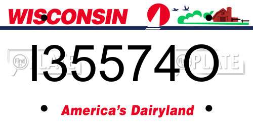 I35574O Wisconsin License Plate