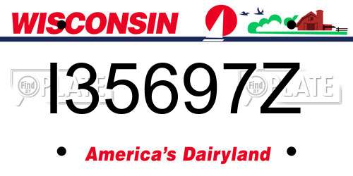 I35697Z Wisconsin License Plate