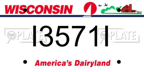 I3571I Wisconsin License Plate