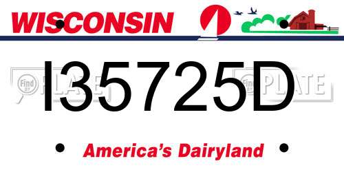 I35725D Wisconsin License Plate