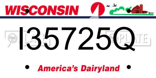 I35725Q Wisconsin License Plate