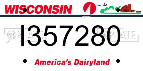 I357280 Wisconsin License Plate