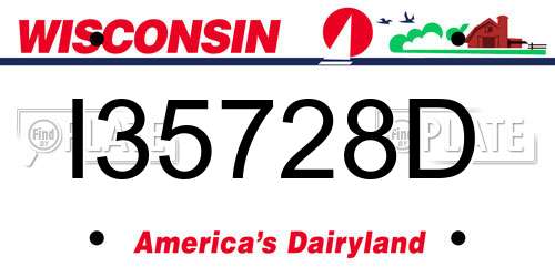 I35728D Wisconsin License Plate