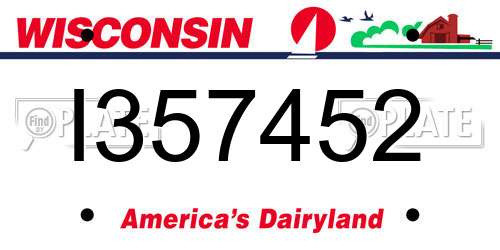 I357452 Wisconsin License Plate