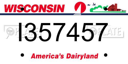 I357457 Wisconsin License Plate