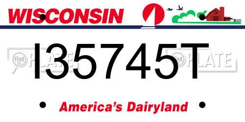 I35745T Wisconsin License Plate