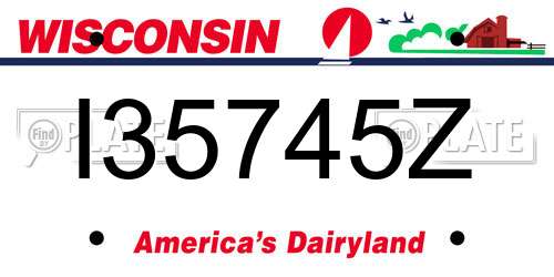 I35745Z Wisconsin License Plate