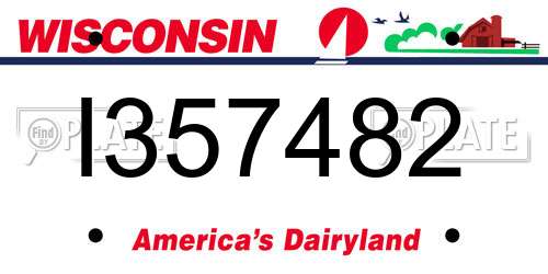 I357482 Wisconsin License Plate