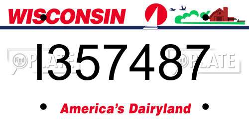 I357487 Wisconsin License Plate